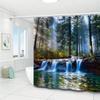 Forest Waterfall Shower Curtain: Serene, Nature-Inspired Bathroom Decor for Calming, Fresh Ambiance and Relaxing Retreat