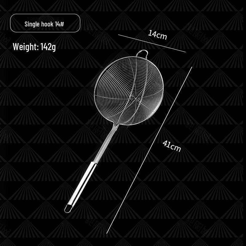 Stainless Steel Colander for Scooping Dumplings and Noodles - Deep-Fried Double Hook Kitchen Strainer