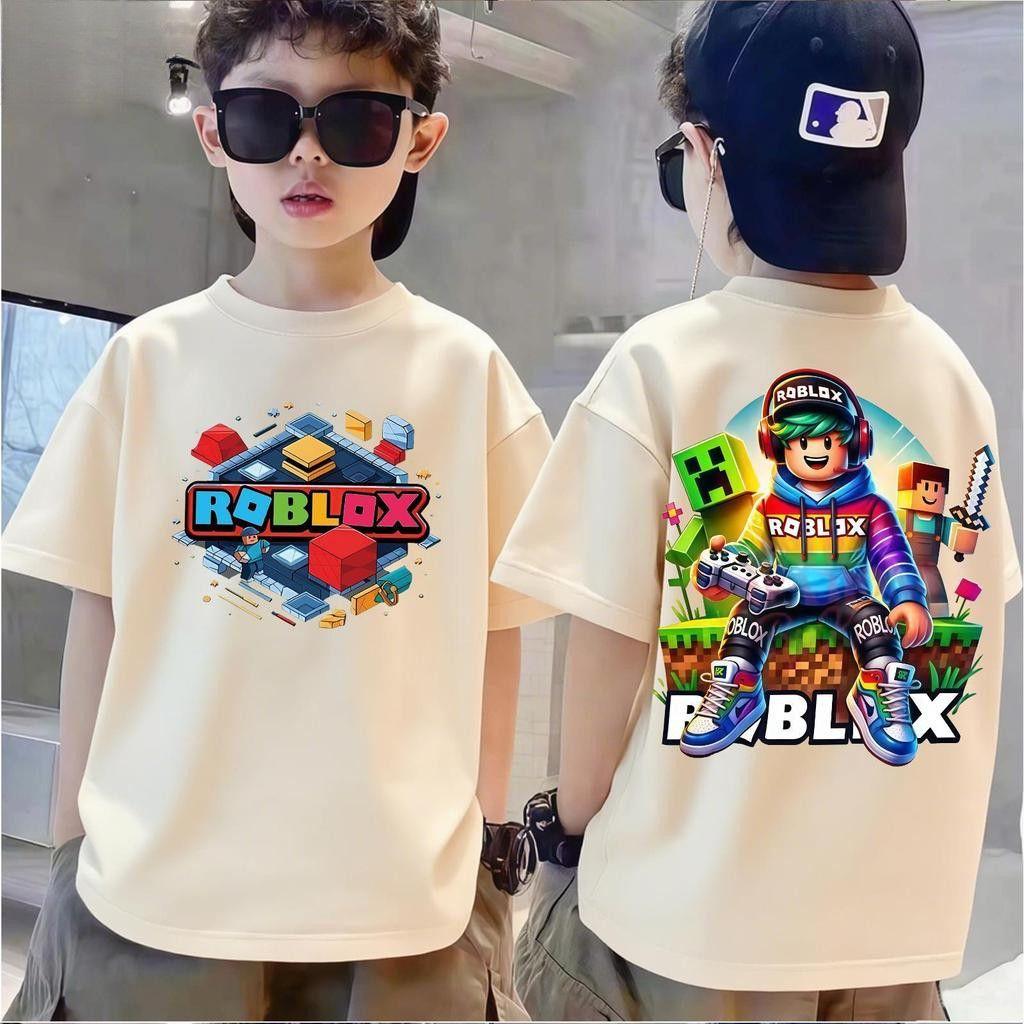 Children's T-shirt Boys Cute Cartoon Summer Short Sleeve Round Neck Loose Shirt