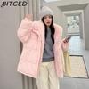 BITCED Detachable Oversized Fur Collar Down Jacket for Women Winter Thickened Waist-Defining Fur-Trimmed Parka
