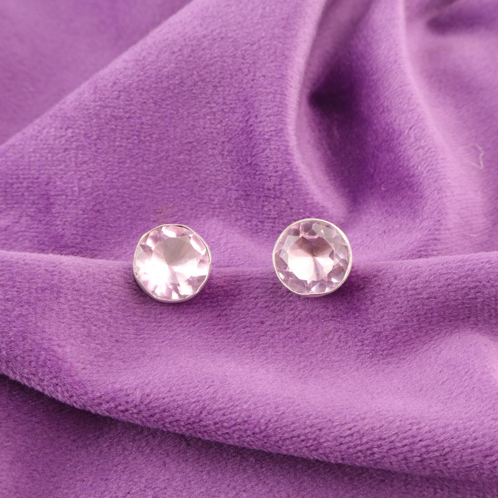 Sisters Day Sale Morganite Gemstone 925 Silver Stud Post Ethnic Earrings Jewelry EE-150-5