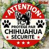 A Vintage Decorative Sign Featuring a Round Aluminum Plaque Measuring X Cm Related To Chihuahua Safety Protection