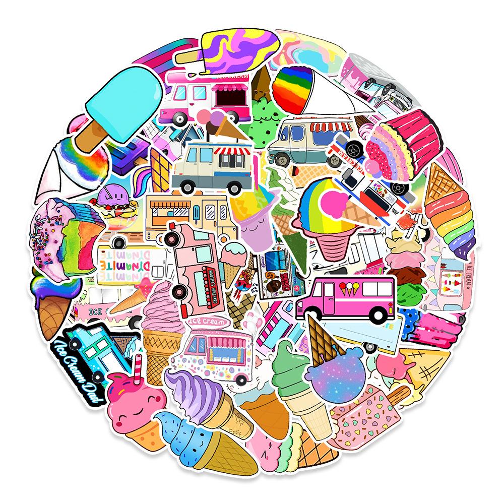 

50 Наклеек-граффити с мороженым для автомобиля, чемодана, баланс-кара, декоративные наклейки