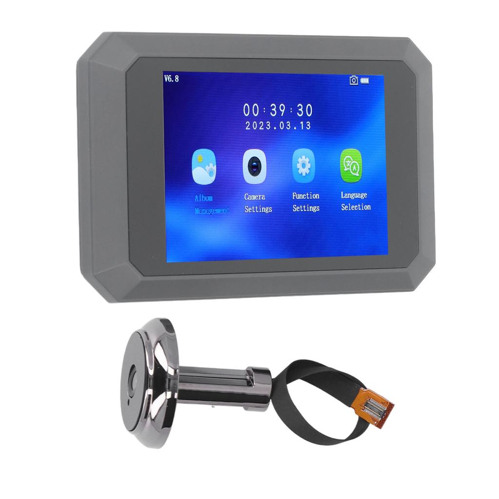 1080P Video Door Bell with 3.97 Inch Color Display Peep Hole Camera 1400mAh Battery