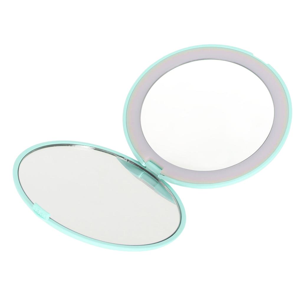3.5 Inch LED Mirror 1X 10X Magnification Double Sided Makeup Mirror for Home Travel Built In Battery Green