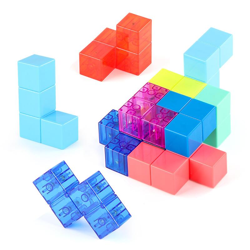 Yongjun Magnetic Rubik'S Cube Building Block Soma Cube Children'S Magnetic Block Assembly Luban Science And Education Educational Toys
