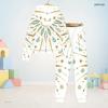 Unisex Kids Printed Black Hooded Long Sleeve Sweatshirt Cuffed Pants Two Piece Set