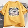 Live Laugh Lobotomy T Shirt Women Funny Dolphin Meme T-Shirt Silly Cotton Short Sleeve Weird Vintage Graphic T-Shirts