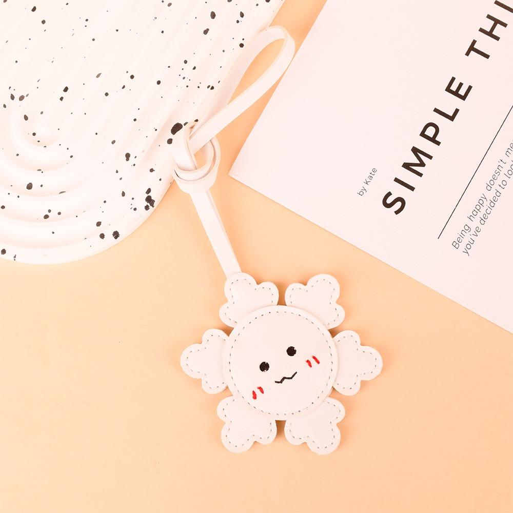 Snowman Leather Santa Claus Keychain Cartoon Pu Bag Pendant Xmas Key Ring Holiday Present