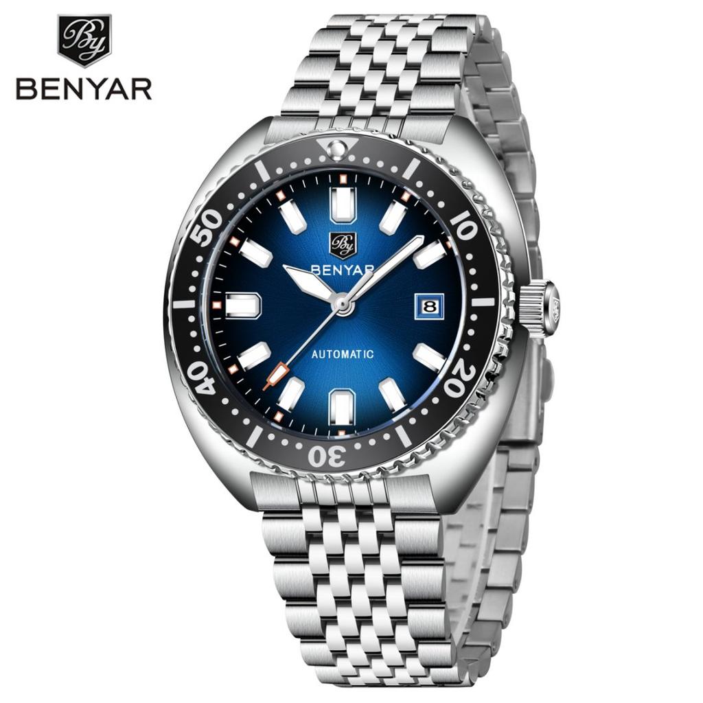 BENYAR BY-5211 New Luxury Men's Watch 42mm Luminescent Dial 50m Water Resistant Automatic Mechanical Watch Clock Reloj Hombre