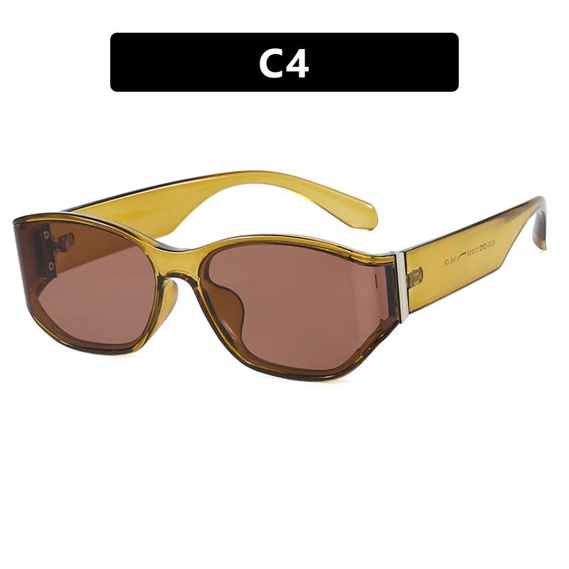 JYL Retro Small Rectangle Sunglasses Curved Premium UV Shield / 11305