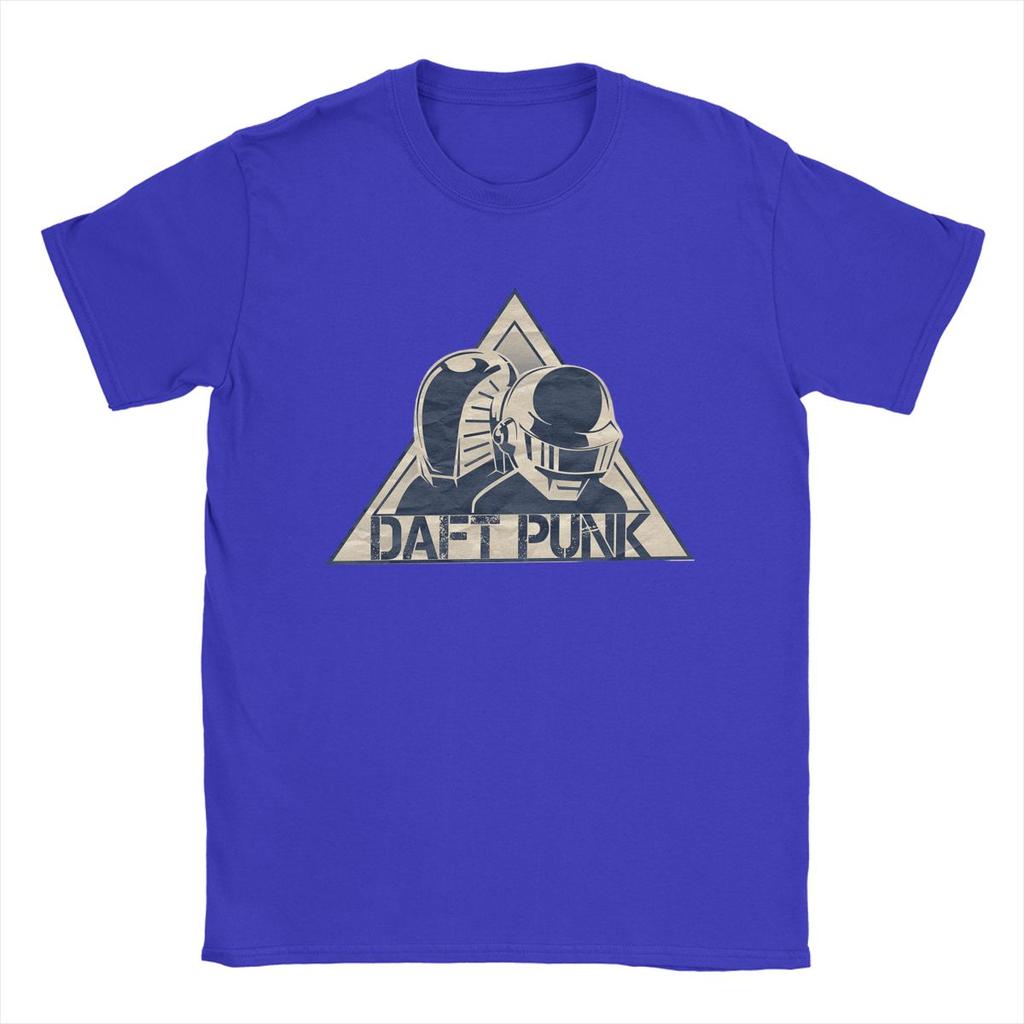 Daft Punk T-Shirts for Men Hipster Pure Cotton Tee Shirt Crewneck Short Sleeve T Shirt Gift Idea Clothes