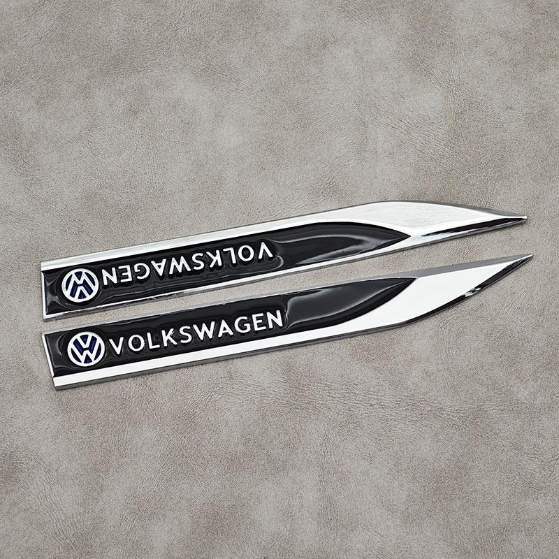 For VW Volkswagen Jetta MK5 Golf 2pcs Metal Volkswagen Logo Badge Car Fender Side Emblem Sticker For VW GTI Polo Golf MK8 Touare