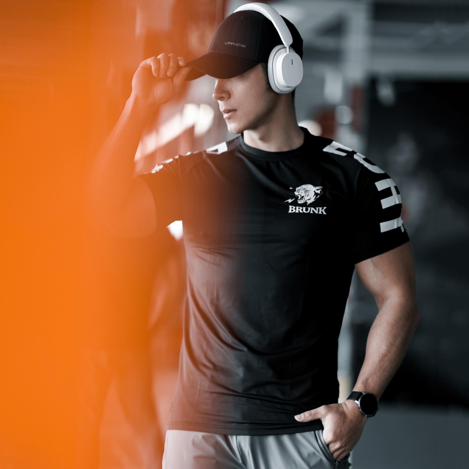 2023 Men s Quick-Dry Slim-Fit Stretch Sports T-Shirt – Ice-Feel Short Sleeve M чёрный