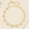Elegant Metal Waist Chain Gold Silver Dress Girdle Trendy Flower Belt Belly Chain  for Women