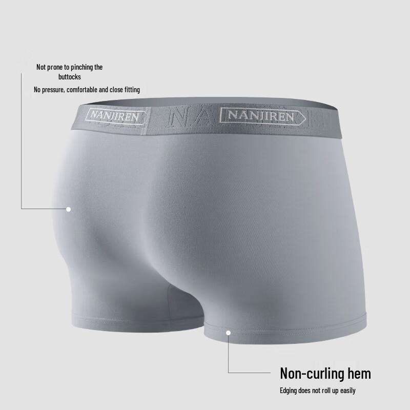 Nanjiren Men's Premium 10A Antibacterial Cotton Boxer Briefs 3-Pack