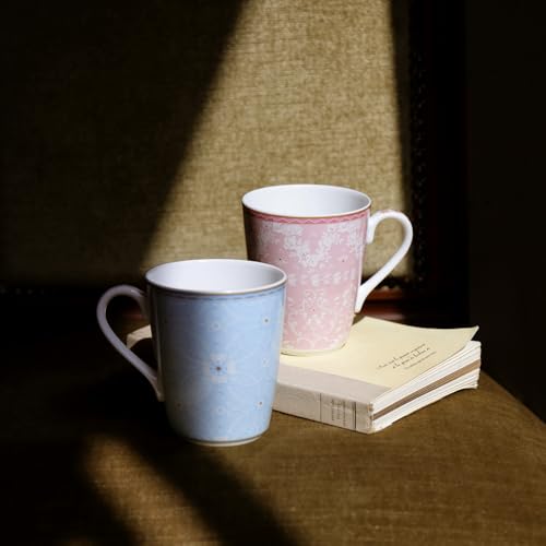 Tazza NARUMI English Trad Rosa 300cc Design Carino Elegante Raffinato Adatto al Microonde Fatto in Giappone Scatola Regalo Inclusa