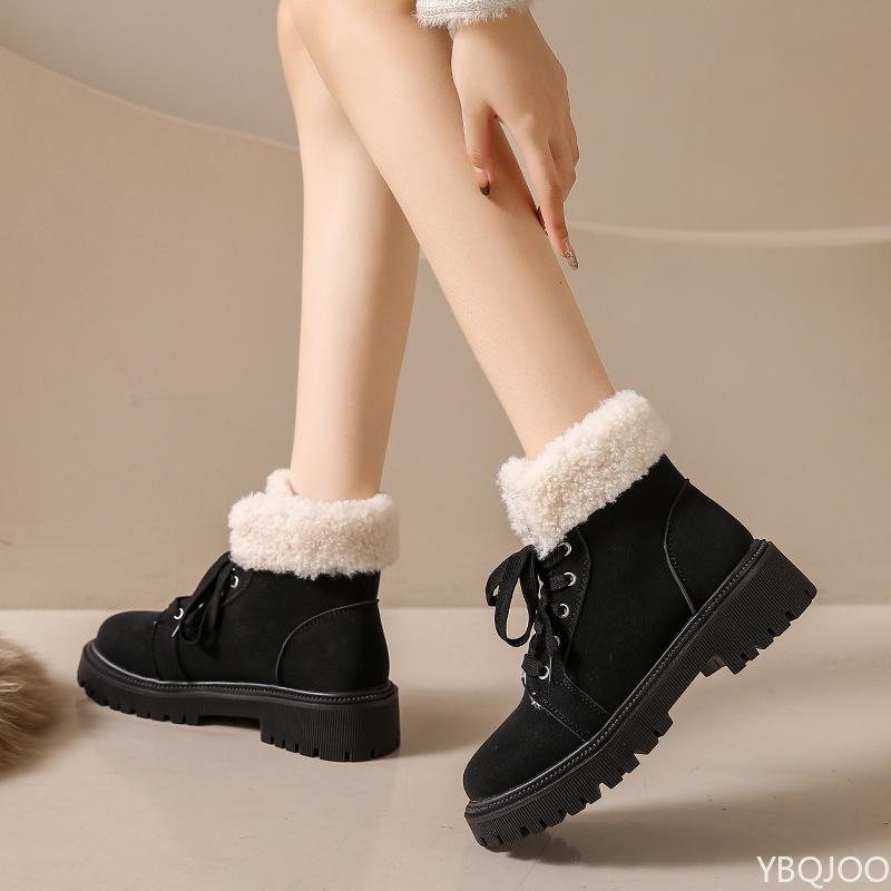 Women's leisure comfortable snow boots winter velvet cotton boots short boots fashionable versatile warm women shoes