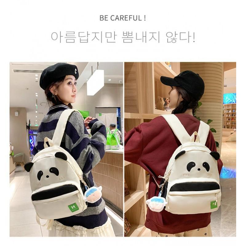 Cute Panda Bag Cartoon Backpack Ins Girl Soft Mini College Middle School Students Small Schoolbag