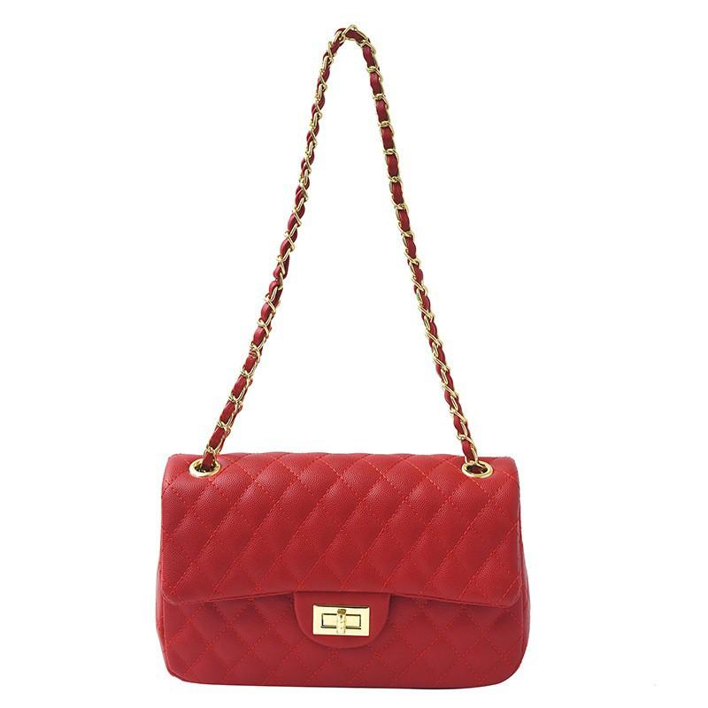 Fashionable Small Square Bag Niche Texture Shoulder 2026 New Style Diamond-grid Chain Women's One-shoulder Cross-body