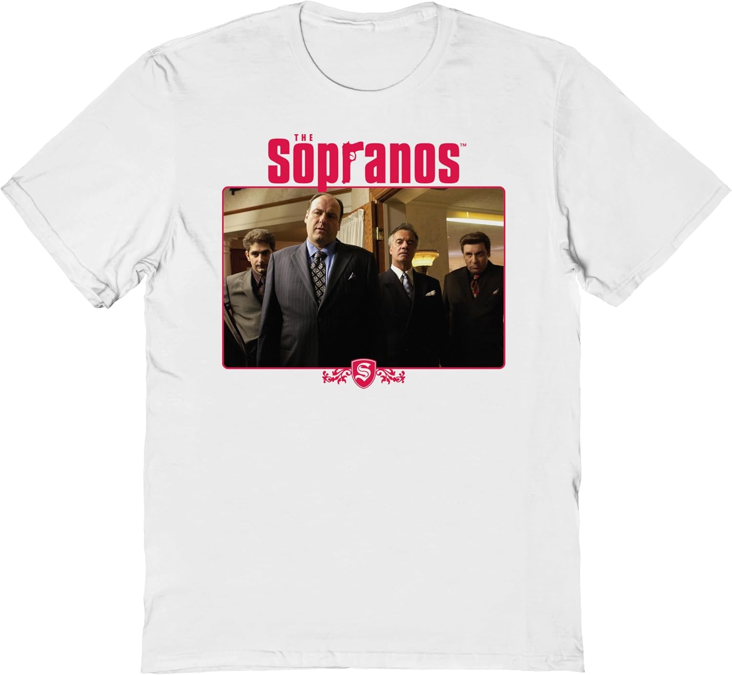 

The Sopranos T Shirt for Men & Women Scene Picture Framed White Short Sleeve Crewneck Graphic Tee S разноцветный