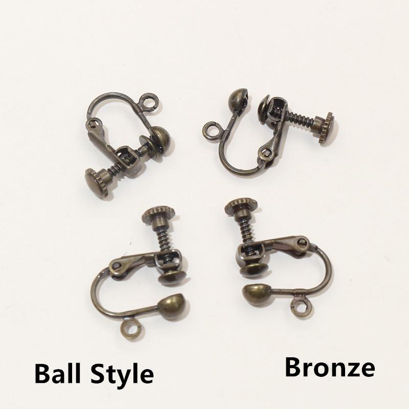 10 Stück 15x13mm Messing-Schraubohrclip-Fassungen, drehbare Pads, Rohlinge für DIY-Schmuckherstellung