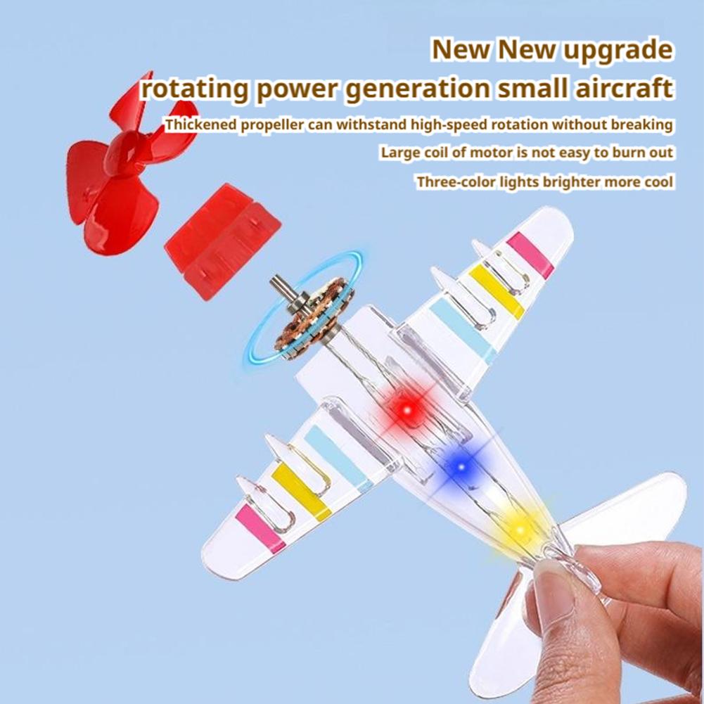 1/2PCS Wind Powered Airplane Car Ornament Colorful LED Lights for Motorcycle Bike Auto Handlebar Spinning Dashboard Accessories