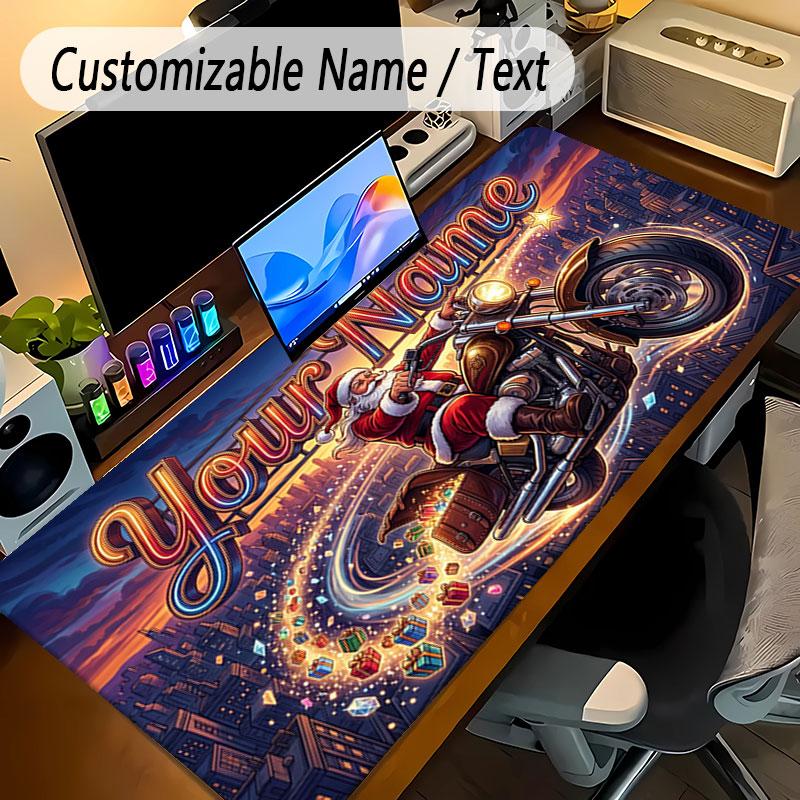 Christmas Theme Personalized Mouse Pad Custom Name Text Non Slip Desk Pad For Laptop Office Desktop