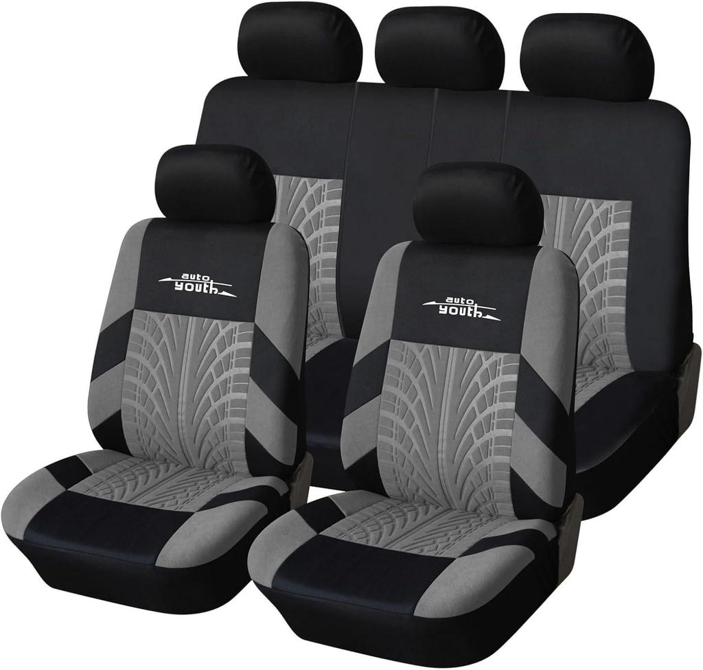 Temu Embroidered Car Seat Cover with Tire Pattern - For Export To Russia and Mexico