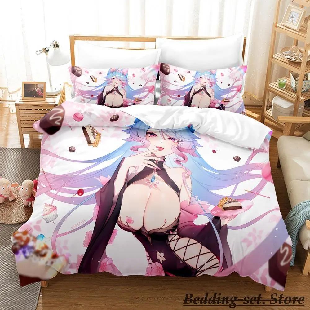 Sexy Girls Silvervale VTuber Bedding Set Single Twin Full Queen King Size Bed Set Adult Kid Bedroom Duvetcover Sets Anime Kawaii