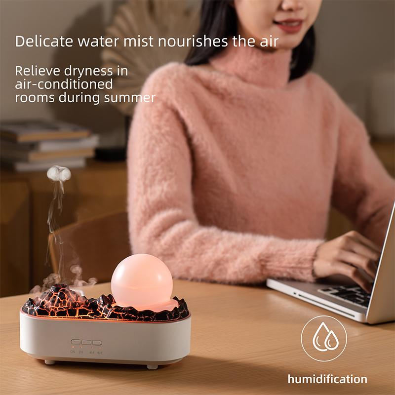 Crystal Household Humidifier Bedroom Desktop USB Jellyfish Mood Light Noiseless Ultrasonic Volcano Aroma Air Humidifier