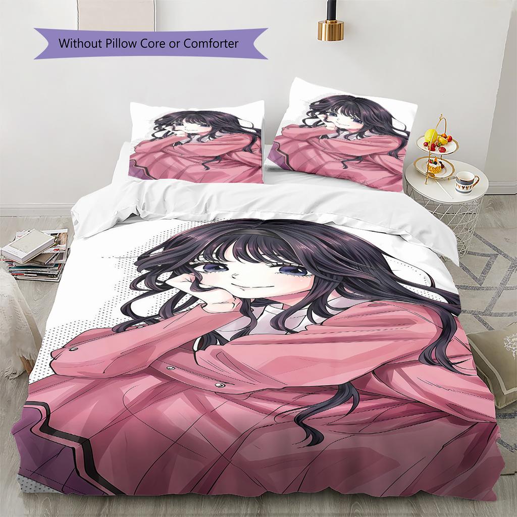 The Fragrant Flower Blooms Pattern Bedding,Quilt Set Quilt Cover Pillowcase Home Birthday Gift (1 * duvet cover + 2 * pillowcase, without core)