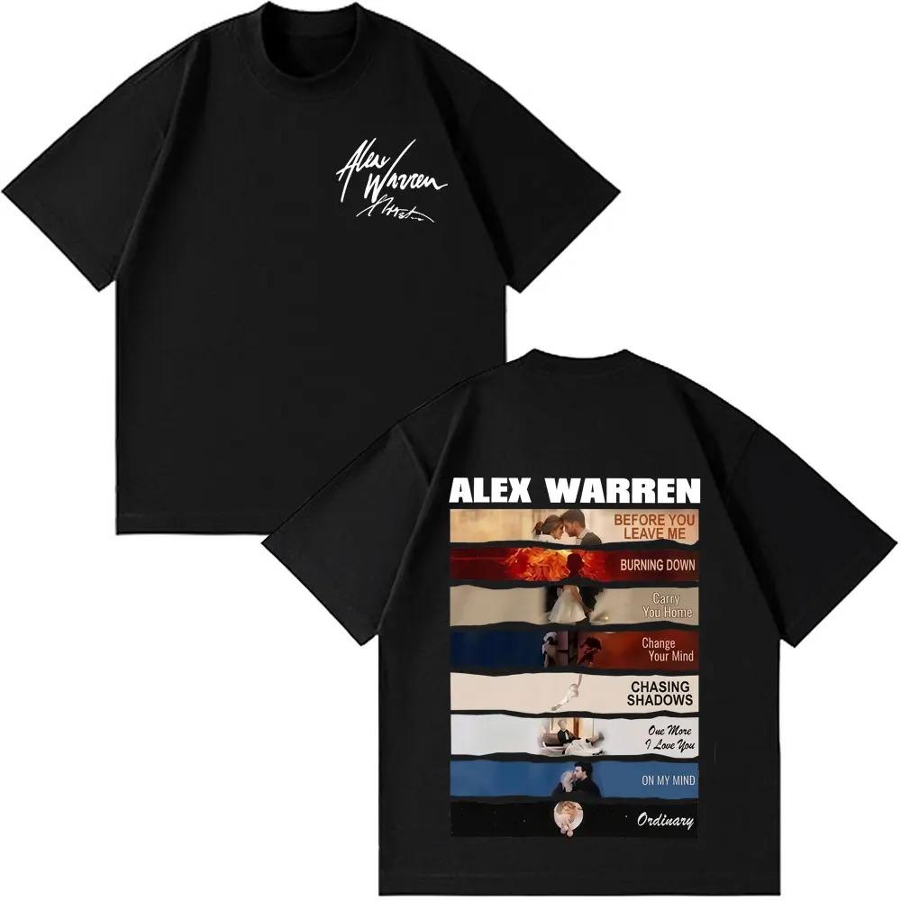 Alex Warren 2026 Tour Album Print TShirt Unisex Fashion Cotton Loose Casual Oversized ShortSleeve Women And Unisex TShirt S