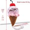 Peluche Bulldog Francese con Palla Squeaky e Giocattolo con Corda per Gatti e Gattini - Resistente al Morso, Design Cartoon Frutta