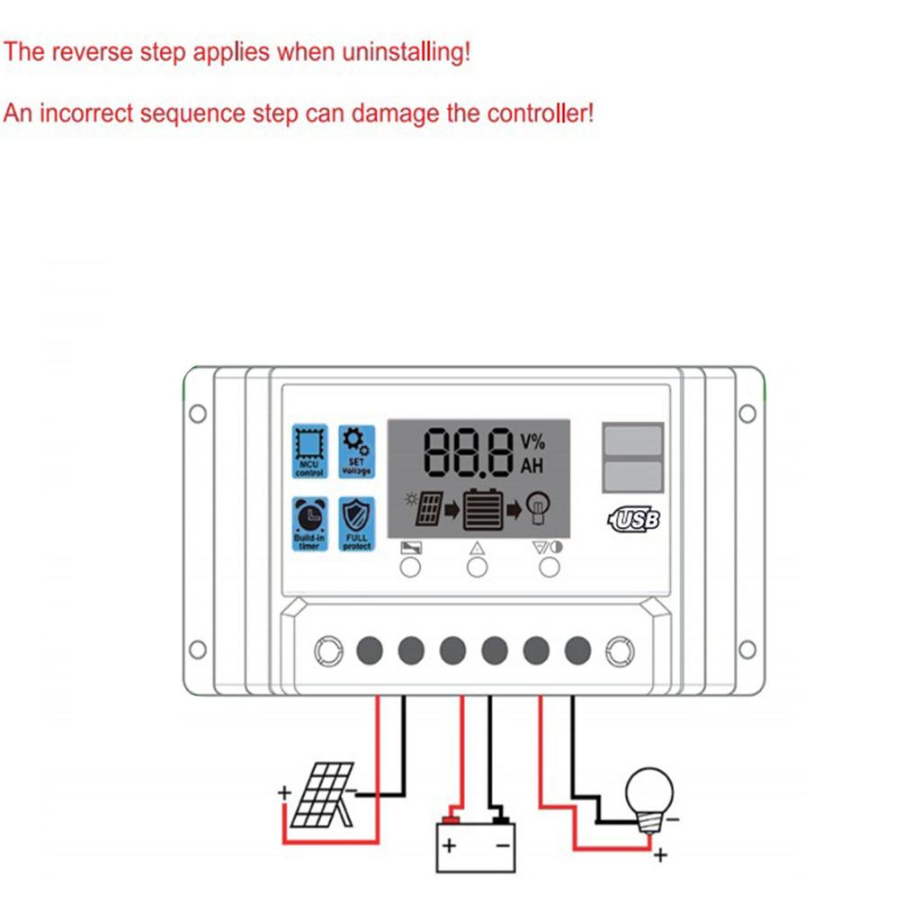 Intelligentes LCD-Display Solarmodul Batterieregler 12V 24V 20A Tragbares Zubehör für effizientes Energiemanagement