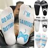 Do Not Disturb, I'm Gaming Novelty Funny Ankle Socks Unisex Letter Funny Mid Calf High Socks