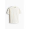 H M Regular FiT Waffle TexTured T sHirT wHiTe