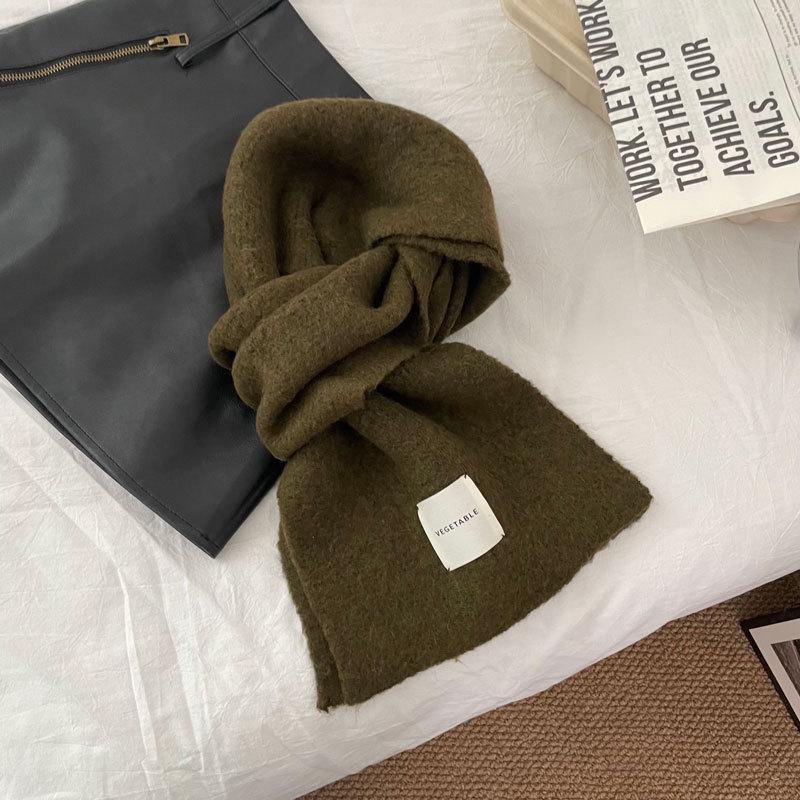 Korean Style Faux Cashmere Snood: Unisex Versatile Solid Color Scarf Shawl for Autumn and Winter