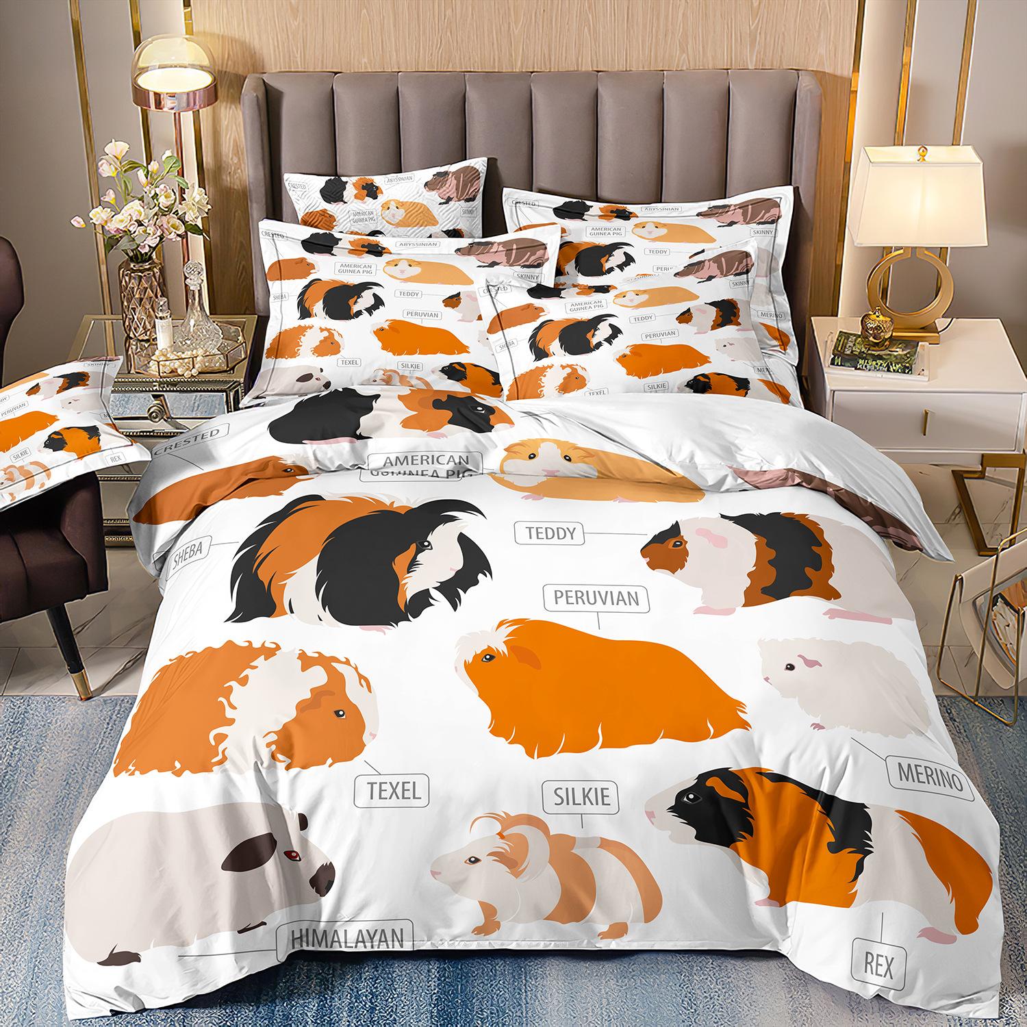 

3D Digital Printing Cute Animal Hamster Bedding Three-Piece Quilt Cover cover 70 * 133 and 50 * 75 * 1