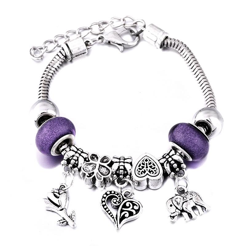 Fashion Glamour Bangle Jewelry 6 Colors Metal Lobster Buckle Snake Chain Beaded Bangles For Women Summer Bracelet Romantic Gift