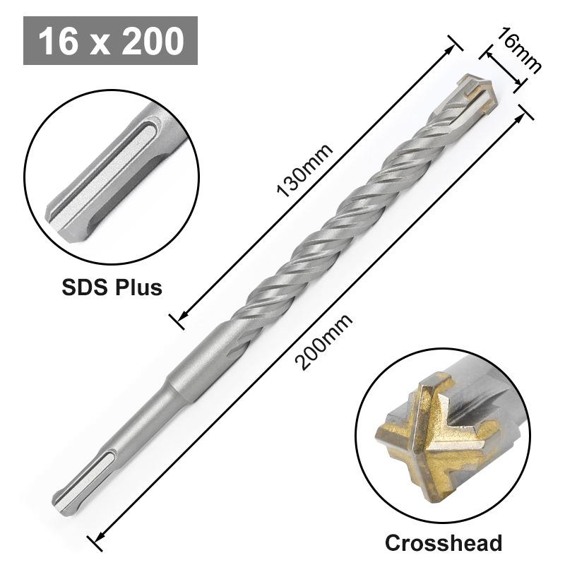 Cross Bit Four-Blade Electric Hammer Bit Carbide Impact Drill Concrete Reinforcement Square Shank Round Shank Five-Pit Shank