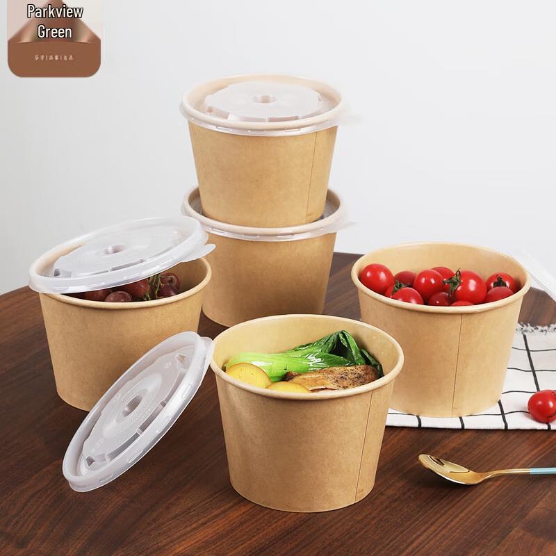 Fangcaodi Disposable Takeaway Paper Bowls with Lids