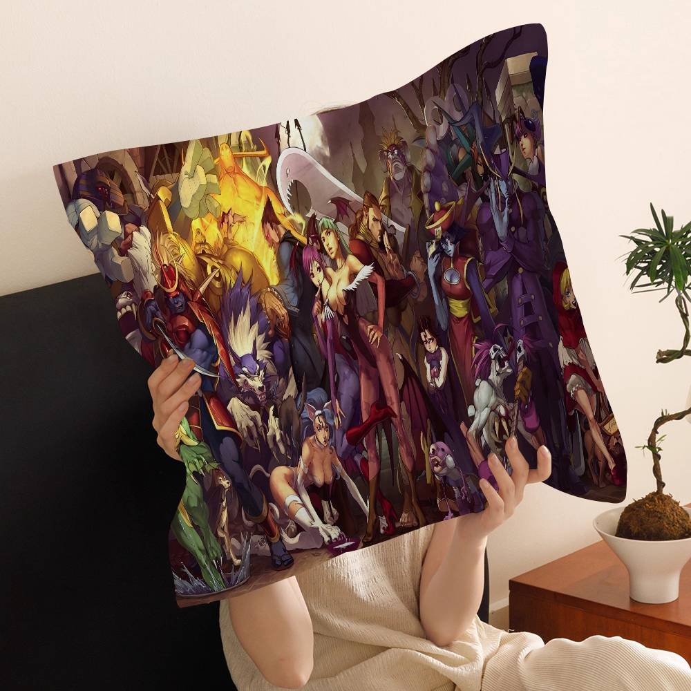 Fighting Game Vampire Darkstalkers Pillowcase Toon Gift Cushion Cover Bedroom Home Sofa Chair Seat Decor Pillow Case