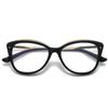 New Cat Eyes Large Frame Women Anti Blue Light Glasses Fashion Printing Solid Computer Glasses Frame Eyeglasses