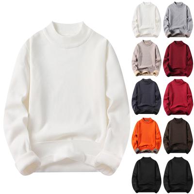 Herrenpullover, Stehkragenpullover, einfarbig, schmaler Pullover