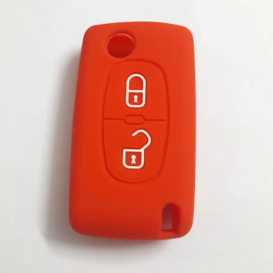 Remote Key Cover 2 Buttons Fob Shell Silicone Holder Protect For Citroen C2 C3 C4 C5 Berlingo Picasso For Peugeot 306 407 807