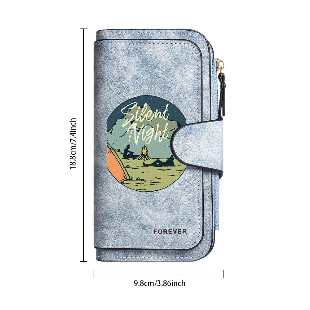 Retro Wallet with Camping Pattern