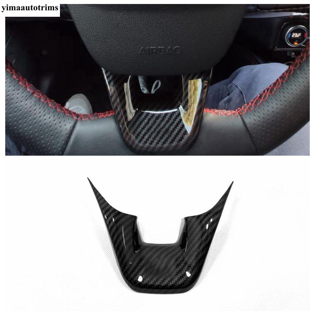 Car Steering Wheel Button Frame Cover Trim For Ford Focus MK4  - 2025 / Fiesta MK8 2017 - 2025 ABS Carbon Fiber Accessories Steering Wheel-C