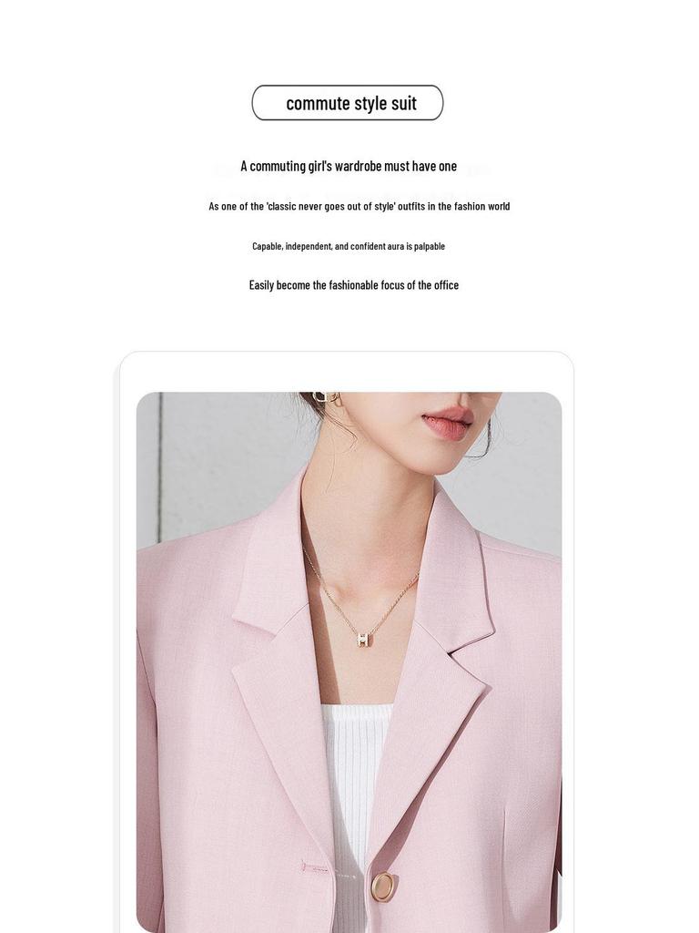 Petite Women's White Short Suit Set: High-End Casual Blazer Jacket for Spring/Autumn 2025