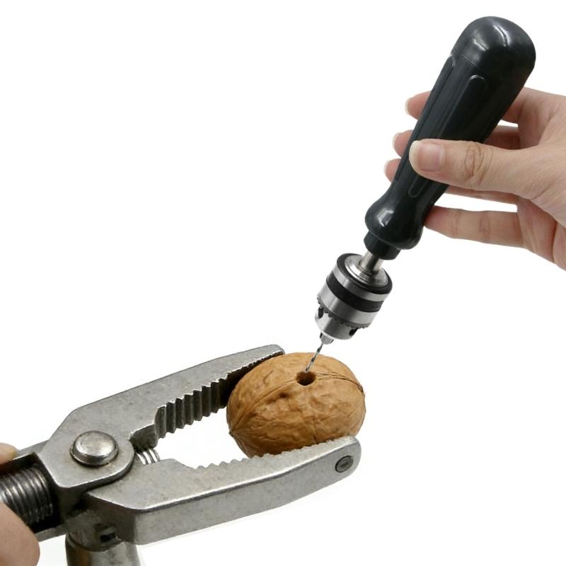 Ergonomic Manual Drill Set Contains 10Pcs High Hardness Bit (0.3-3mm) Ideal For Wood Plastic And Resin
